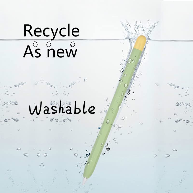 Meyaar Pencil Case Compatible with Apple Pencil 2nd Generation Case, Sleeve Silicone Cover Accessories for Apple Pencil 2nd Generation (Green, Yellow) - Image 5