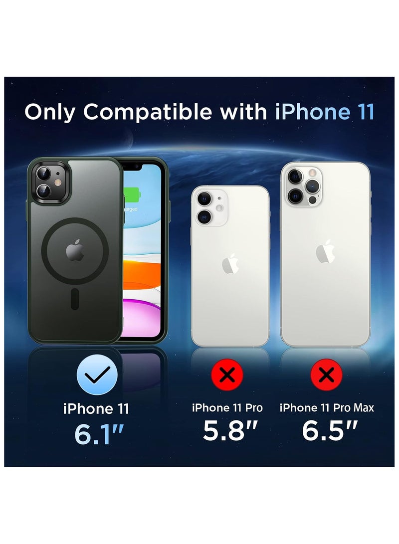 ACLIX Magnetic Case for iPhone 11 Case, Compatible with MagSafe, Plating Luxury Cover, Clear Soft TPU Shockproof Protective Phone Case, (Green) - Image 2