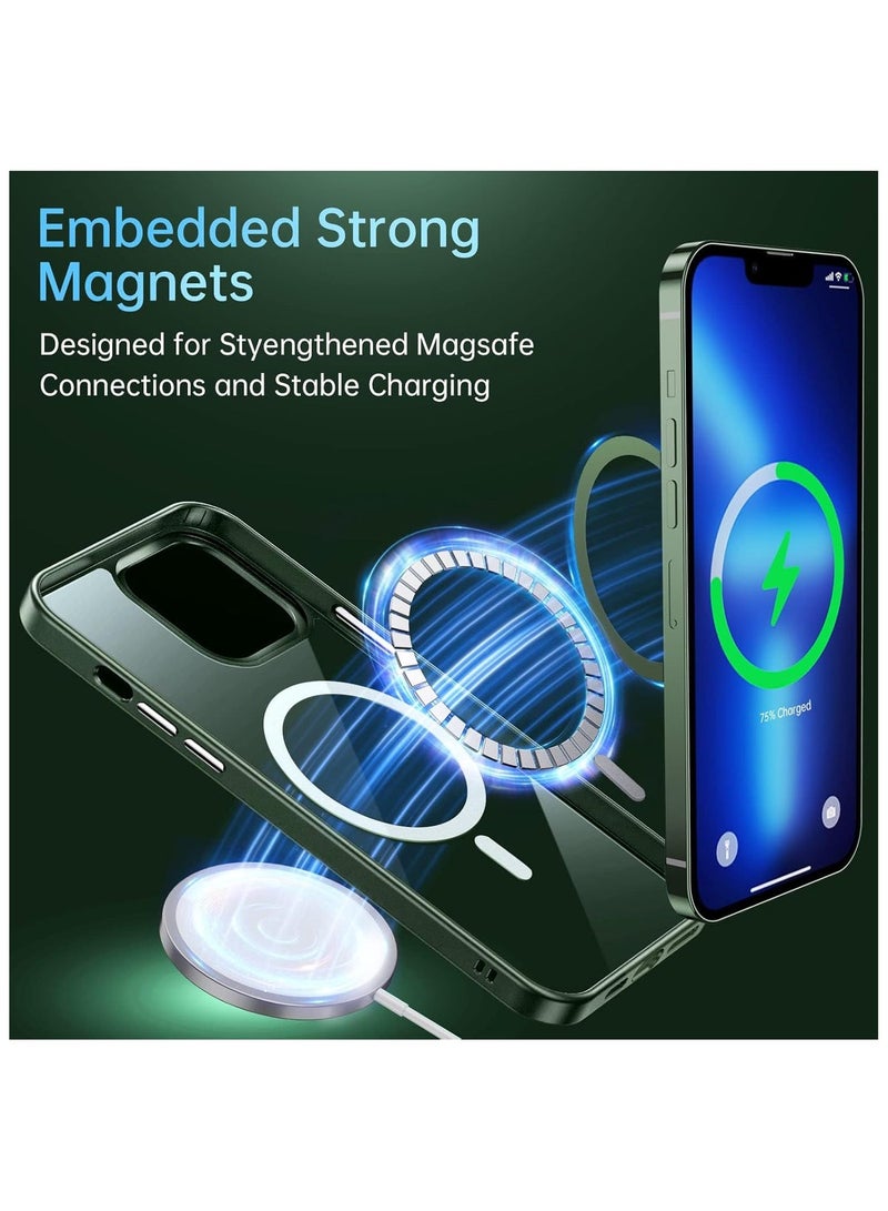 أكاليكس حافظة مغناطيسية لهاتف iPhone 11، متوافقة مع MagSafe، غطاء فاخر مطلي، حافظة هاتف شفافة ناعمة مقاومة للصدمات من مادة TPU، (أخضر) - Image 4