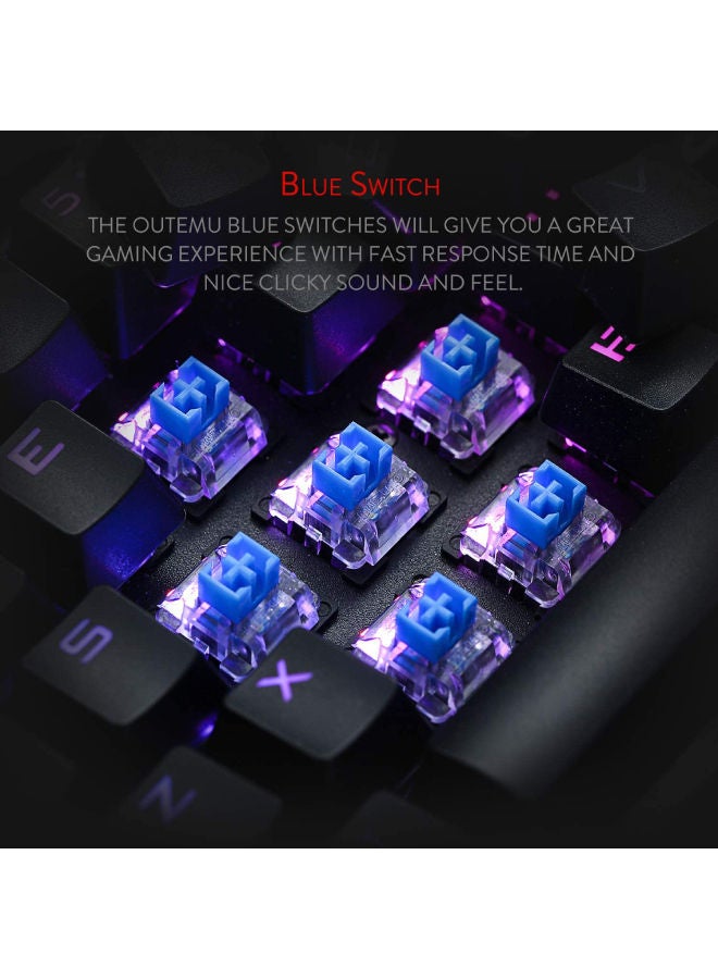 Redragon K580 VATA US layout RGB LED Backlit Mechanical Gaming Keyboard, Blue Switches, 104 Keys Anti-ghosting Macro Keys & Dedicated Media Controls, Onboard Macro Recording - Image 4