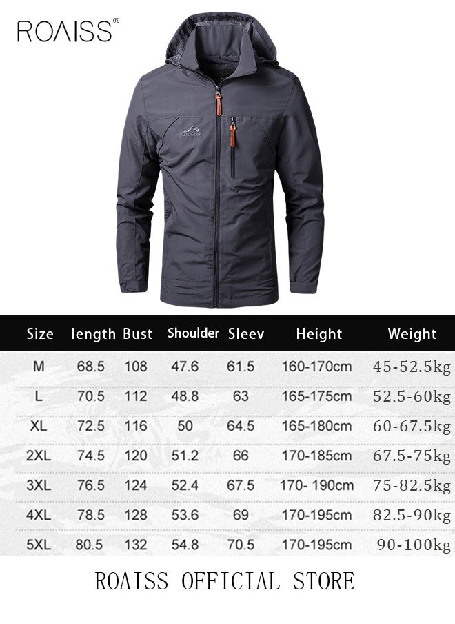roaiss - Men Jackets Waterproof Male Outdoor Coats Outwears Windbreaker Windproof Spring Autumn Jacket Camping Hiking Clothing Coat - Image 1