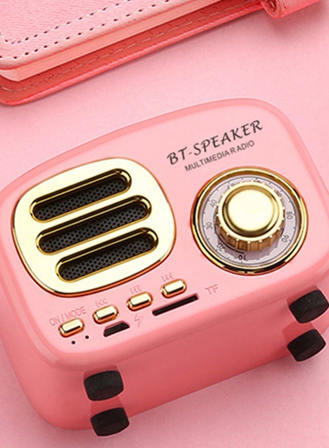 NIBEMINENT Wireless Multimedia Radio Pattern Bluetooth Speaker Pink/Gold/Black - Image 2