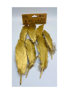 ITALO 11 Pcs Feathers Crafts Goose Feathers For DIY Earrings Craft For Home Wedding Baby Shower Decorations Golden  - Image 2