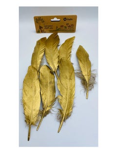 ITALO 11 Pcs Feathers Crafts Goose Feathers For DIY Earrings Craft For Home Wedding Baby Shower Decorations Golden  - Image 3