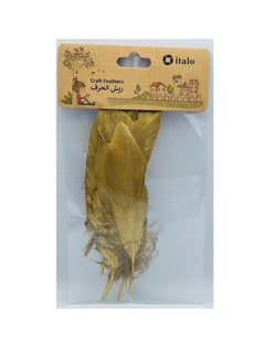 ITALO 11 Pcs Feathers Crafts Goose Feathers For DIY Earrings Craft For Home Wedding Baby Shower Decorations Golden  - Image 5