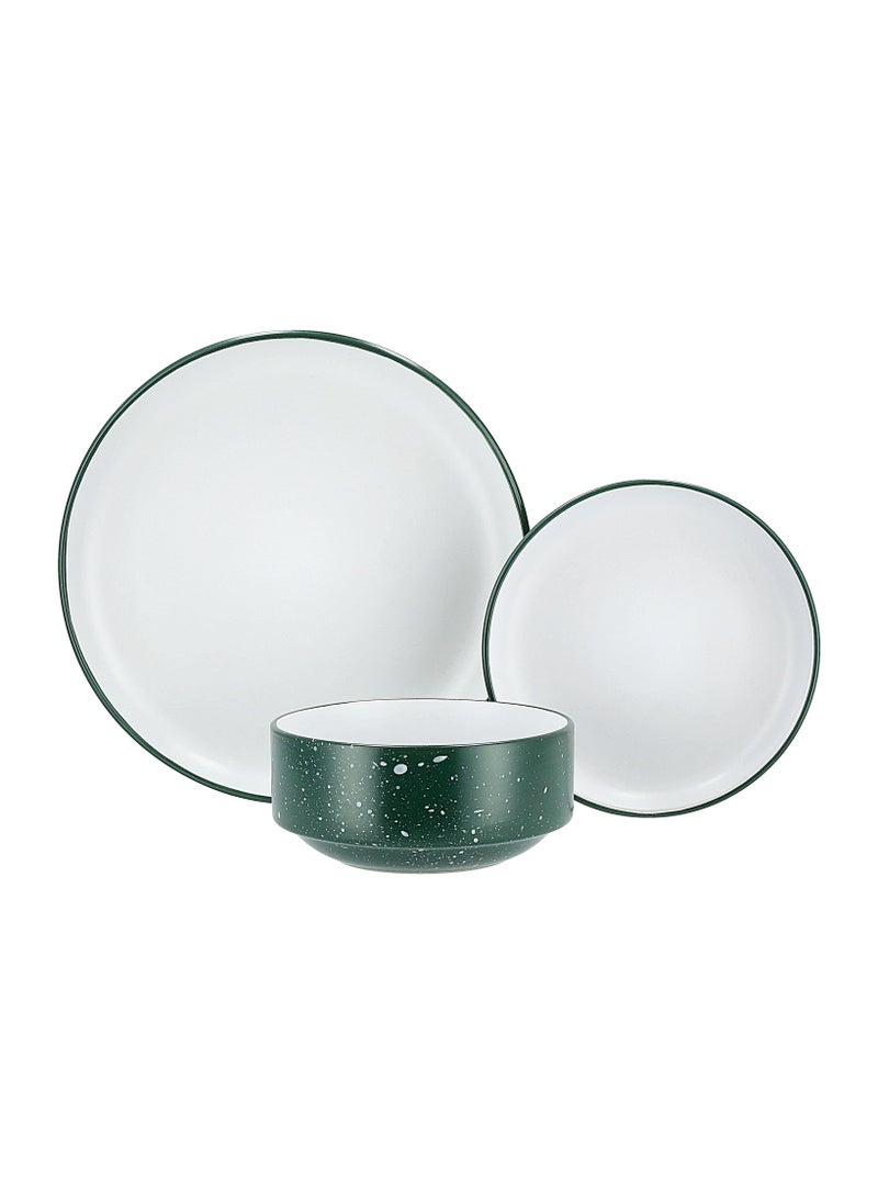 La Mesa Dinner Set 18 Pcs Serve 6 Persons  Dark Green/White  - Image 2