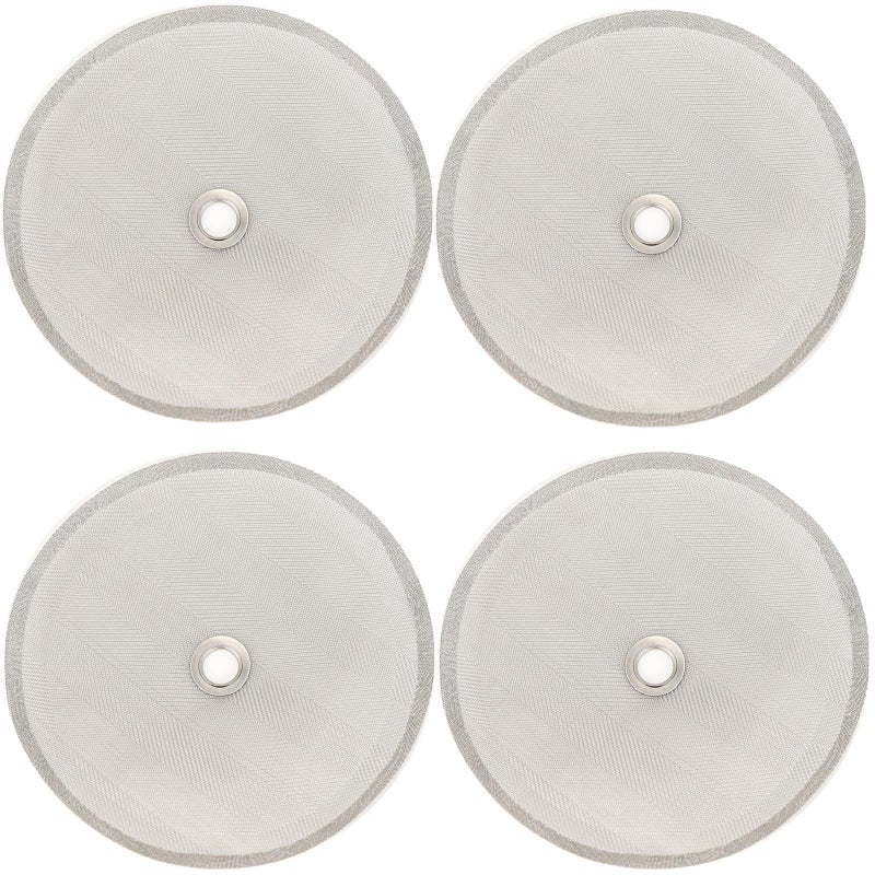 IBETTERN شاشة فرنسية عالمية 4 بوصة لآلة القهوة 34 أونصة 8 أكواب 1000 مل مع 4 عبوات من فلتر استبدال الشاشة مع حلقة مركزية معدنية