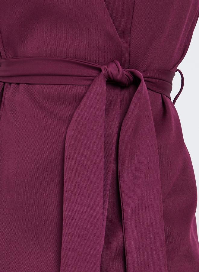 Styli Women Burgundy Sleeveless Wrap Top - Image 3