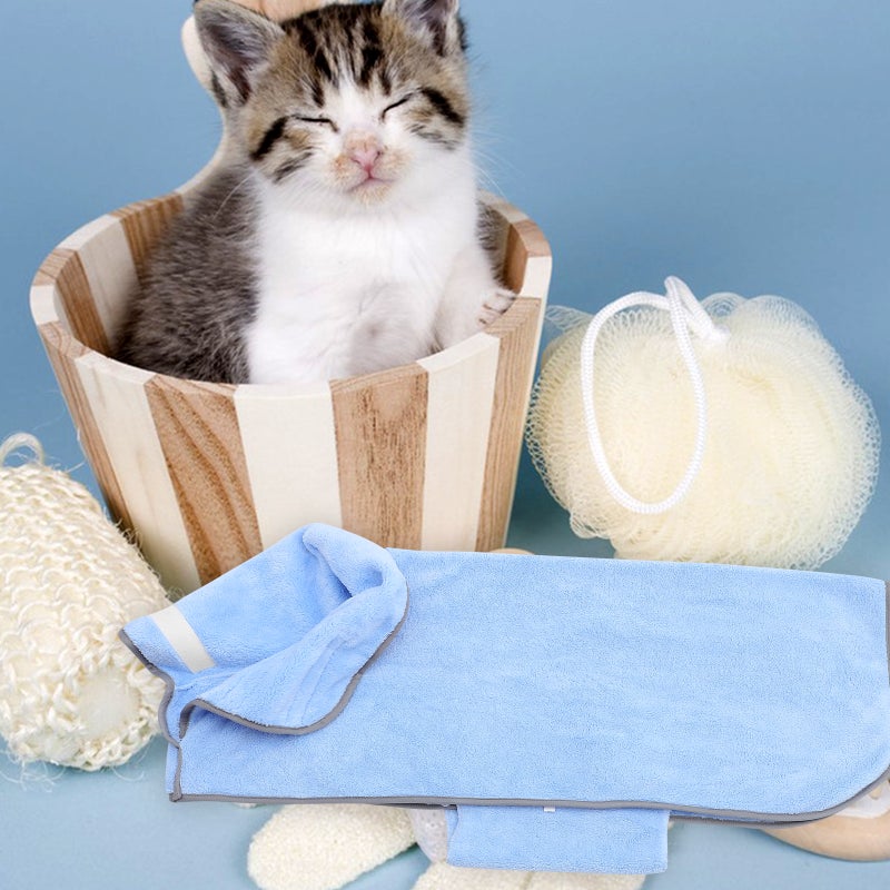 1pc Dog Bath Towel Cat Bathrobe Super Absorbent Puppy Towel Pet Supplies - Image 4