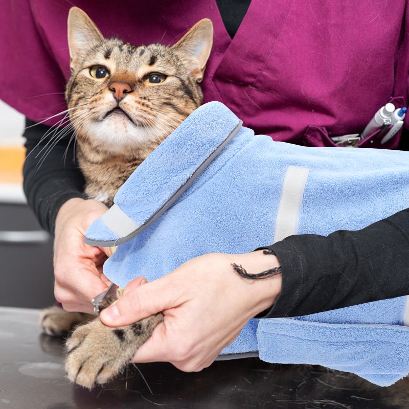 1pc Dog Bath Towel Cat Bathrobe Super Absorbent Puppy Towel Pet Supplies - Image 5