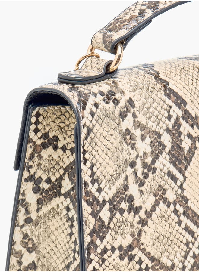 Flora Bella By Shoexpress Women Solid Crossbody Bag with Twist Lock Closure and Detachable Strap  - Image 5