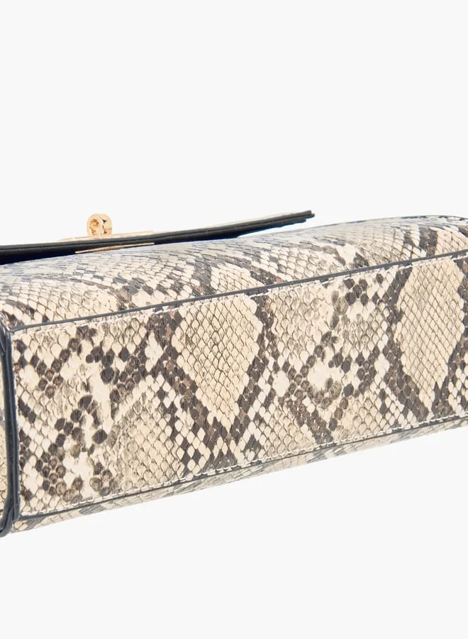 Flora Bella By Shoexpress Women Solid Crossbody Bag with Twist Lock Closure and Detachable Strap