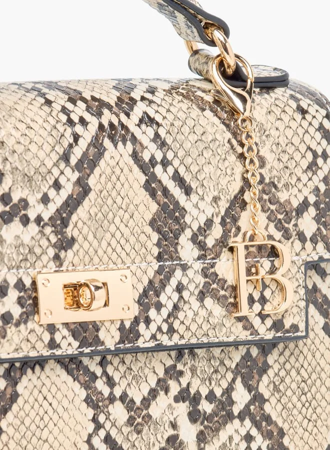 Flora Bella By Shoexpress Women Solid Crossbody Bag with Twist Lock Closure and Detachable Strap