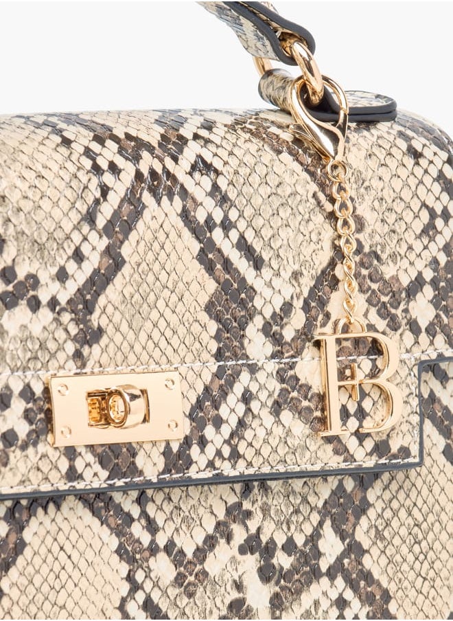 Flora Bella By Shoexpress Women Solid Crossbody Bag with Twist Lock Closure and Detachable Strap  - Image 4