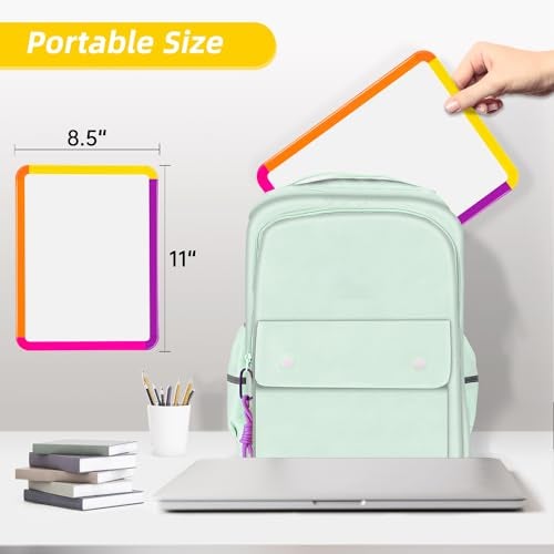 VUSIGN Small White Board Dry Erase, 8.5''x11'' Magnetic Dry Erase Board, Mini Whiteboard with Markers for Kids, Students, Fridge, Wall, Locker, Colorful Frame - Image 5