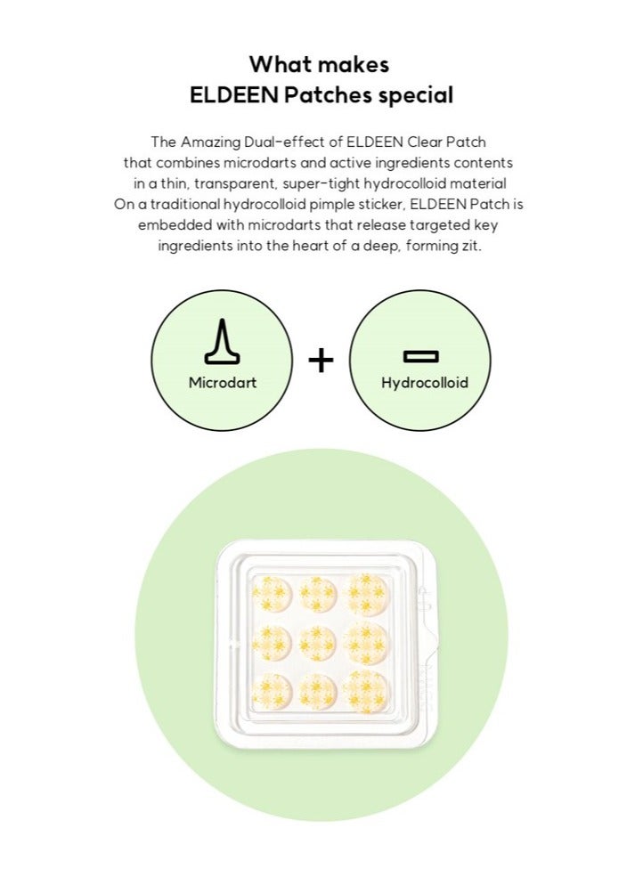 ELDEEN Good Bye Blemishes - Eldeen Microdart Project: Clear Patch - The Ultimate Solution for Your Skin, clear blemishes/zits, clear, 6 small patches, 3 large patches (Pack of 4) - Image 5