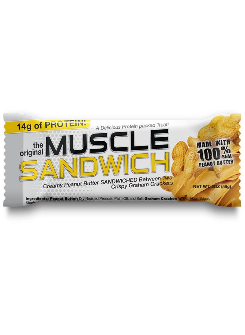 MUSCLE SANDWICH Muscle Sandwich Creamy Peanut Butter Bar, 56 g  - Image 1