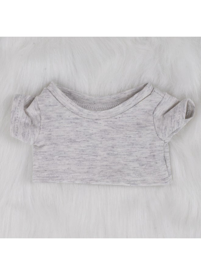 Doll 10/15cm20cm Cotton Doll Black And White Short Sleeve T-shirt Doll Doll Clothes Can Add LOGO Pattern-Specifications:20cm-Color:Snow White Tee  - Image 1
