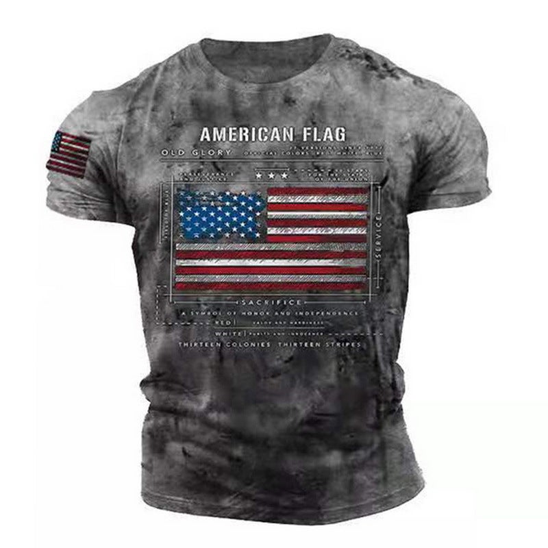 Printed T-Shirt Export Men'S Short-Sleeved Pullover T-Shirt 3D Digital Printed Short-Sleeved T-Shirt-Piece Drop Shipping - Image 1
