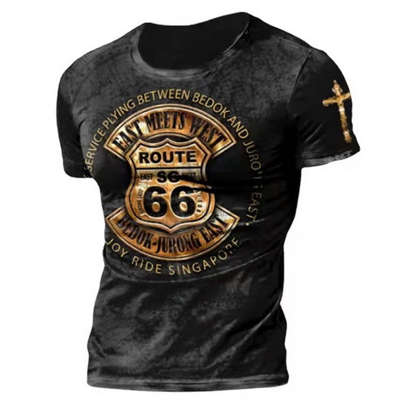 Printed T-Shirt Export Men'S Short-Sleeved Pullover T-Shirt 3D Digital Printed Short-Sleeved T-Shirt-Piece Drop Shipping - Image 4