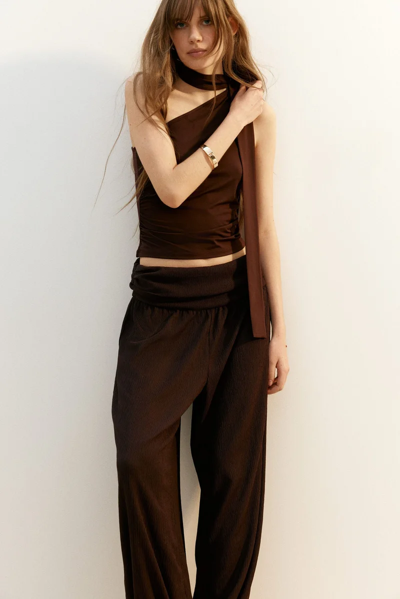 H&M Crinkled balloon-leg trousers