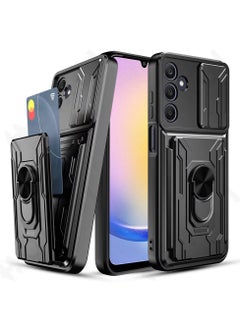 Techie Samsung Galaxy A25 Slide Armor Case with 360° Ring, Magnetic Stand, Card Holder, Camera Shield & Mil-Grade Drop Protection  - Image 1