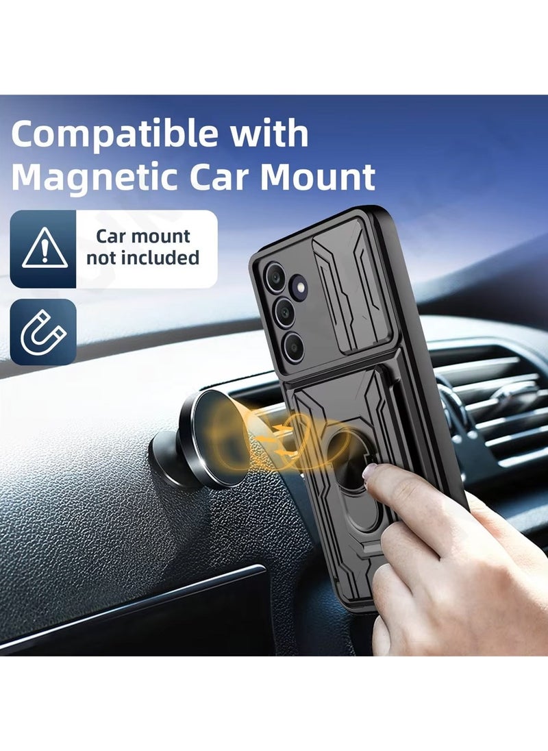 Techie - Samsung Galaxy A25 Slide Armor Case with 360° Ring, Magnetic Stand, Card Holder, Camera Shield & Mil-Grade Drop Protection - Image 1