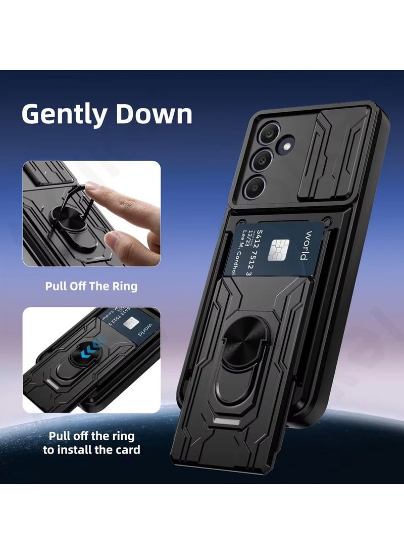Techie - Samsung Galaxy A25 Slide Armor Case with 360° Ring, Magnetic Stand, Card Holder, Camera Shield & Mil-Grade Drop Protection - Image 1
