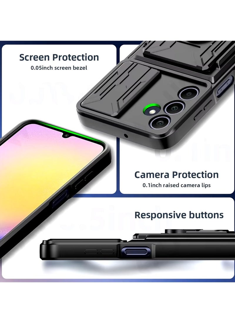 Techie - Samsung Galaxy A25 Slide Armor Case with 360° Ring, Magnetic Stand, Card Holder, Camera Shield & Mil-Grade Drop Protection - Image 1