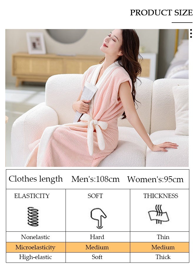 DUNISO Women's Bath Robe, Shower Wrap Towel,Wearable Bath Towel with Side Pocket Wrap Shower Wrap Towel Dress Bathrobe Waffle Spa Towel Robes with Adjustable Closure Quick Dry Lightweight Cover Up - Image 2