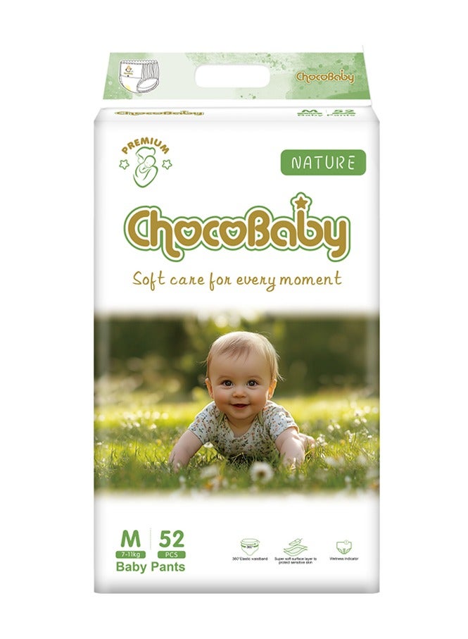 Chocobaby Premium Quality Baby Culotte Pants Diapers, Size M (7-11kg), 52 Count | Ultra-Breathable and Soft with Super Absorption - Image 1