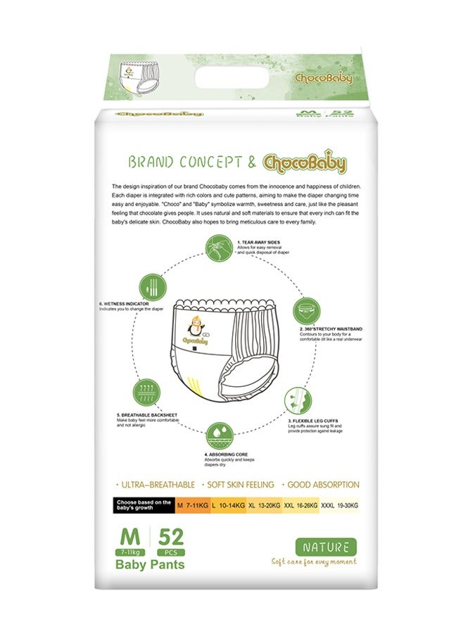 Chocobaby Premium Quality Baby Culotte Pants Diapers, Size M (7-11kg), 52 Count | Ultra-Breathable and Soft with Super Absorption - Image 2