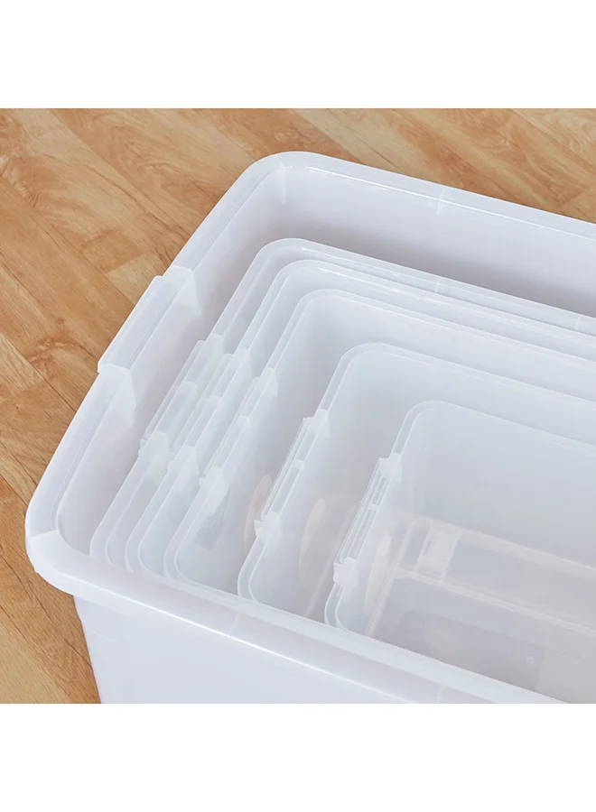 Home Box Juana Multipurpose Storage Box With Wheels And Lockable Lid 55 L