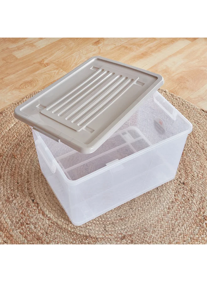 Home Box Juana Multipurpose Storage Box With Wheels And Lockable Lid 55 L