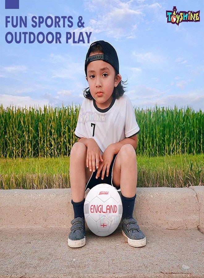 Toyshine Speed UP 4 in 1 Football Combo Set Toy Gift for Kids | 1 Football, 1 Pair Shin Guard, 1 Pump, 1 Bag | Birthday Gift for Boys Girls Toddler 4-10 Year Old - White SSTP - Image 4