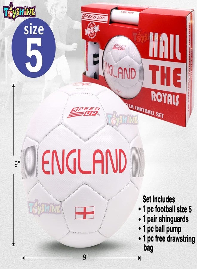 Toyshine Speed UP 4 in 1 Football Combo Set Toy Gift for Kids | 1 Football, 1 Pair Shin Guard, 1 Pump, 1 Bag | Birthday Gift for Boys Girls Toddler 4-10 Year Old - White SSTP - Image 5