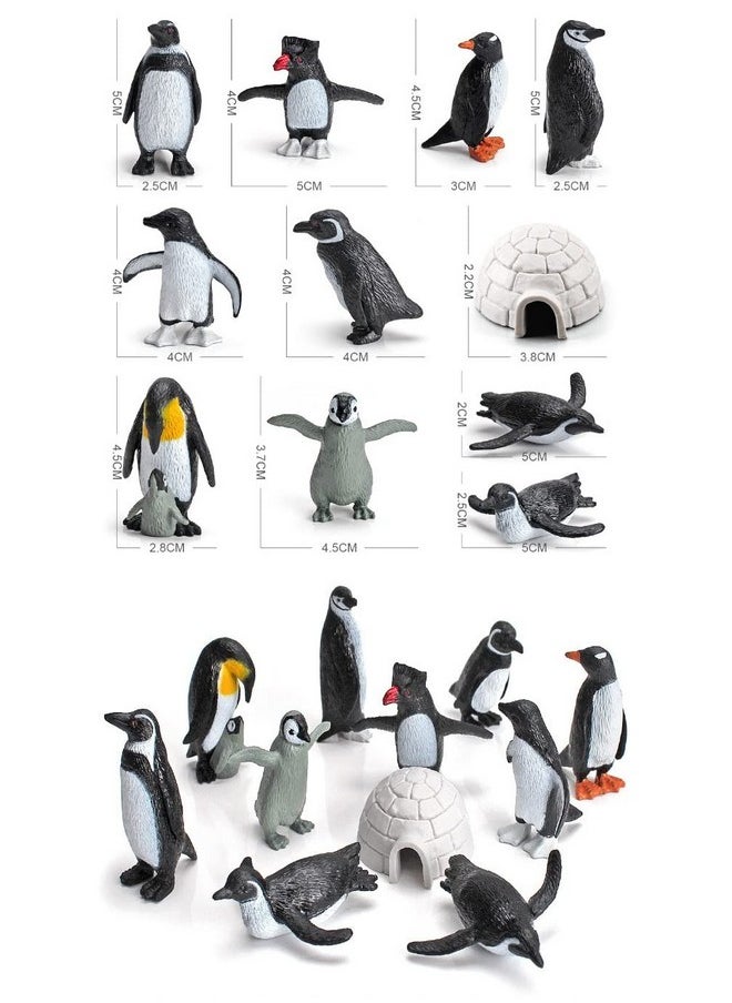 Ai-Fun - 11Pcs Penguin Igloo Figurine Toys Realistic Ocean Tiny Animal Model Polar Animal Figures Set - Image 1