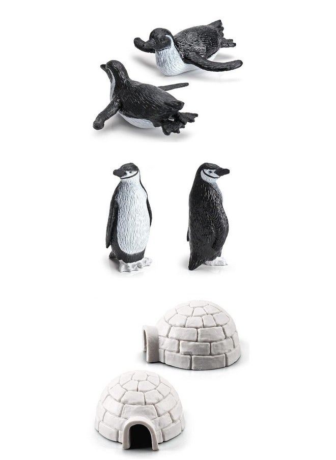 Ai-Fun - 11Pcs Penguin Igloo Figurine Toys Realistic Ocean Tiny Animal Model Polar Animal Figures Set - Image 1