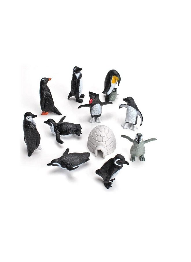 Ai-Fun - 11Pcs Penguin Igloo Figurine Toys Realistic Ocean Tiny Animal Model Polar Animal Figures Set - Image 1