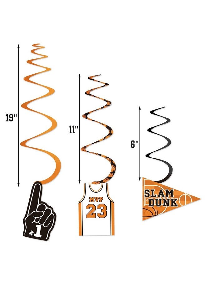 Levfla 35Ct Basketball Party Decorations Hanging Swirls Decoration Slam Dunk Teenagers Birthday Photo Props March Madness Sports Cutouts Whirls Favor Supplies - Image 2