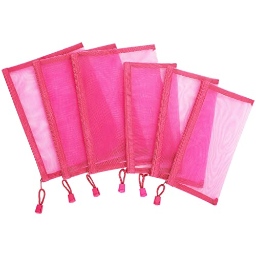 Sinzip 12 Pieces Zipper Nylon Mesh Pouch Mesh Cosmetic Bags Makeup Bags Pencil Case Multipurpose Travel Bags for WB06 Wb06 - Image 5