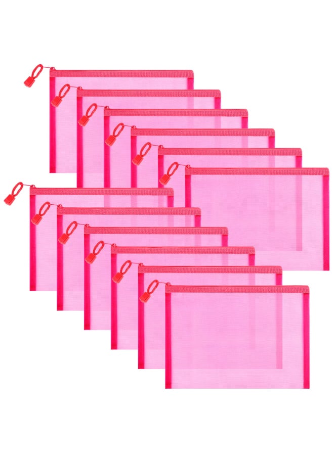 Sinzip 12 Pieces Zipper Nylon Mesh Pouch Mesh Cosmetic Bags Makeup Bags Pencil Case Multipurpose Travel Bags for WB06 Wb06 - Image 3