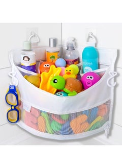 Comfylife Mesh Bath Toy Holder Organizer The Perfect Corner Bathtub Toy Storage & Bathroom Or Shower Caddy This Multiuse Net Bag Makes Baby Bath Toy Storage Easy For Kids & Toddlers  - Image 1