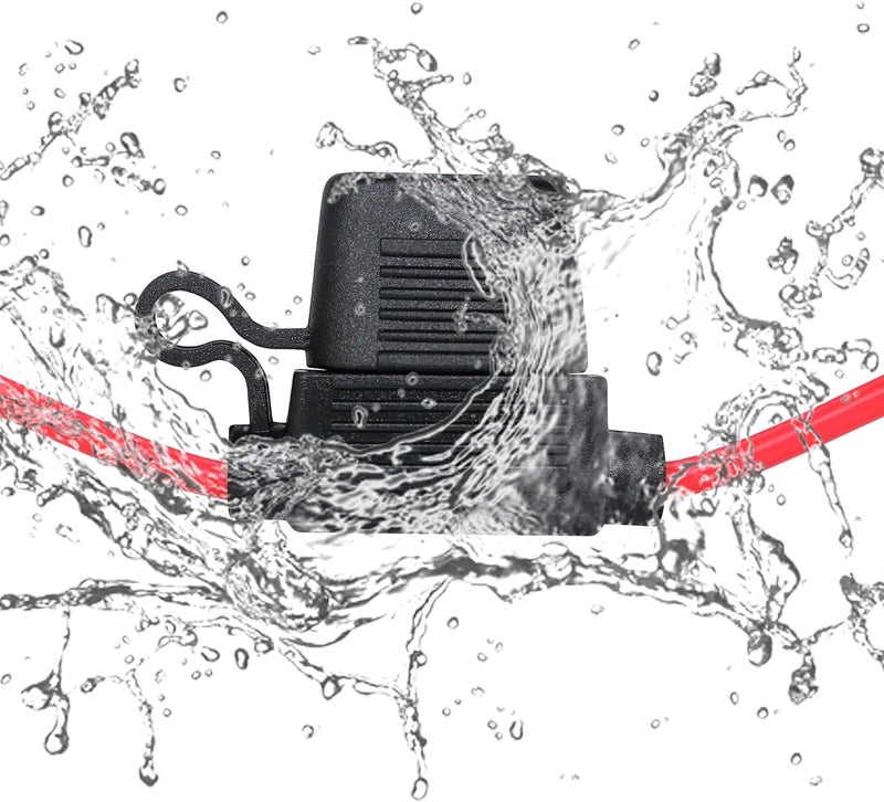 VANTRONIK Waterproof Medium Inline Fuse Holder with 14 Gauge AWG Wire 10 Inches Long, Fit for ATO ATC Standard Blade Fuse in Vehicle/Boat/RV/Tractor, 6 Pack - Image 2