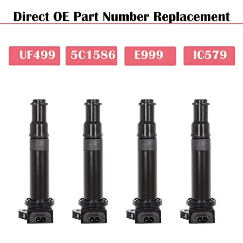 LCWRGS Set of 4 Ignition Coil Packs and Spark Plugs Fits for 2006 2007 2008 2009 2010 2011 Kia Rio Rio5 Rondo Hyundai Accent 1.6 L4 Replaces# UF499 C1543 - Image 3