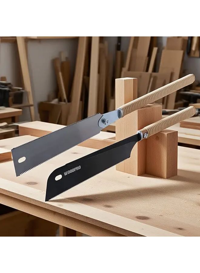 Japanese Pull Saw Set Double And Single Edge Hand Tool For Woodworking DIY - Image 2