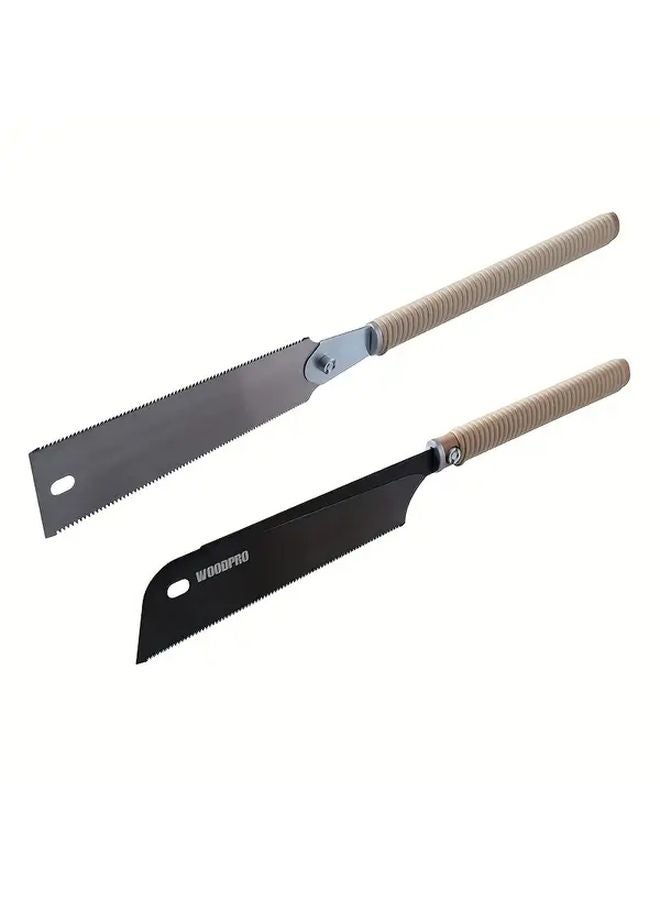Japanese Pull Saw Set Double And Single Edge Hand Tool For Woodworking DIY - Image 1