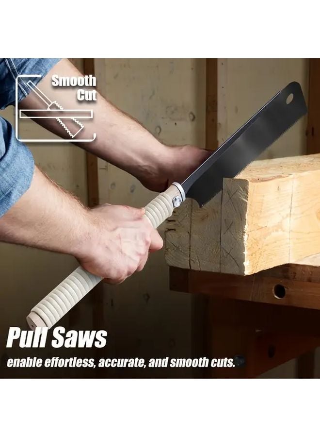 Japanese Pull Saw Set Double And Single Edge Hand Tool For Woodworking DIY - Image 4