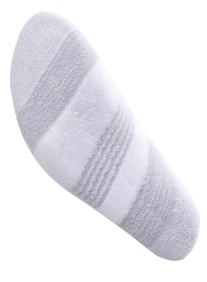 YUEDGE Womens White Athletic Quarter Socks Moisture Wicking Cushioned Running Socks Anti-Odor Cotton High Ankle Socks For Women, Size 9-12, 5 Pairs/Pack - Image 2