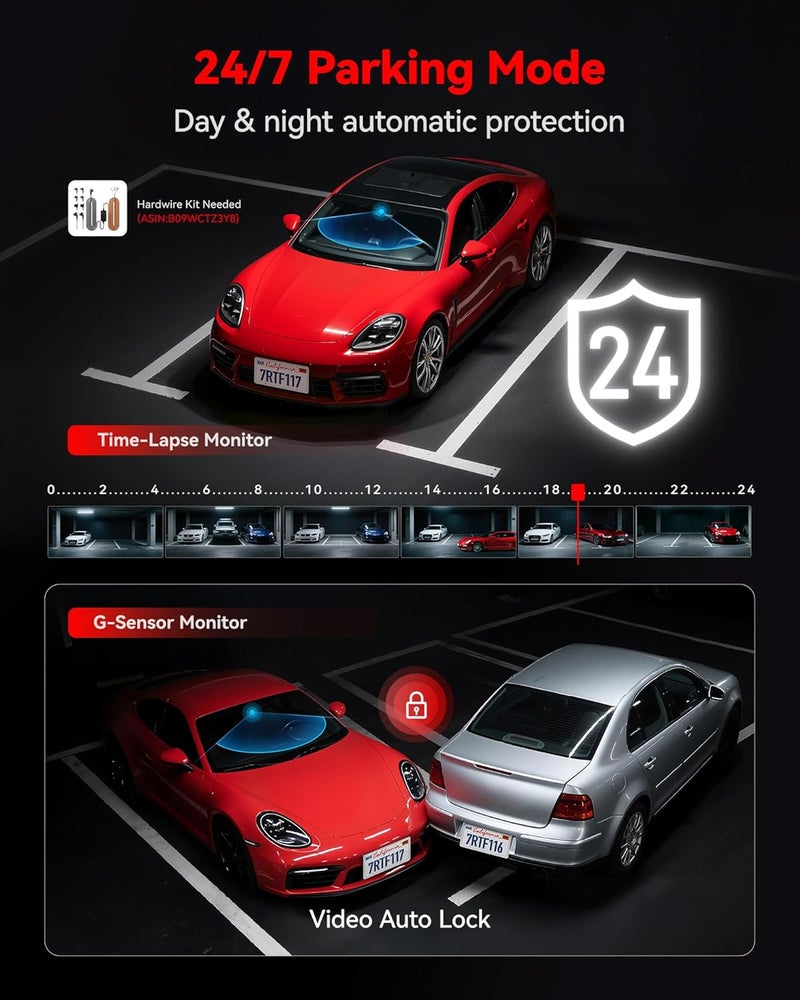 REDTIGER 4K Dash Cam Front, Mini dashcam with WiFi, Anti-Theft Car Camera with Night Vision, WDR, 24H Parking Mode, Loop Recording, Two-Step Installation, No SD Card Included, Supports 256GB Max(F11) - Image 4